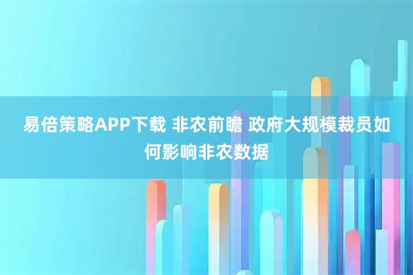 易倍策略APP下载 非农前瞻 政府大规模裁员如何影响非农数据