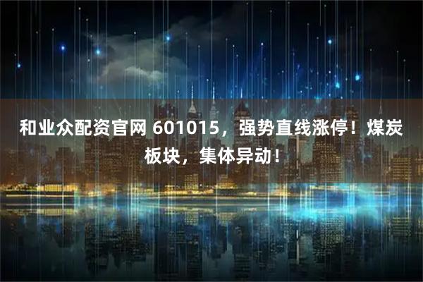 和业众配资官网 601015，强势直线涨停！煤炭板块，集体异动！